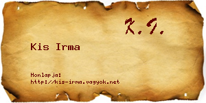Kis Irma névjegykártya