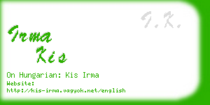 irma kis business card